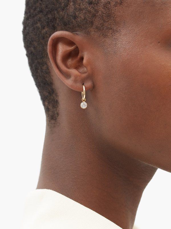 Theodora Warre Zircon & gold-plated sterling silver hoop earrings