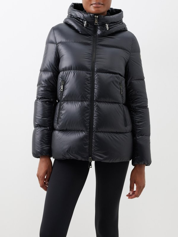 Black Seritte hooded quilted down jacket | Moncler | MATCHES UK