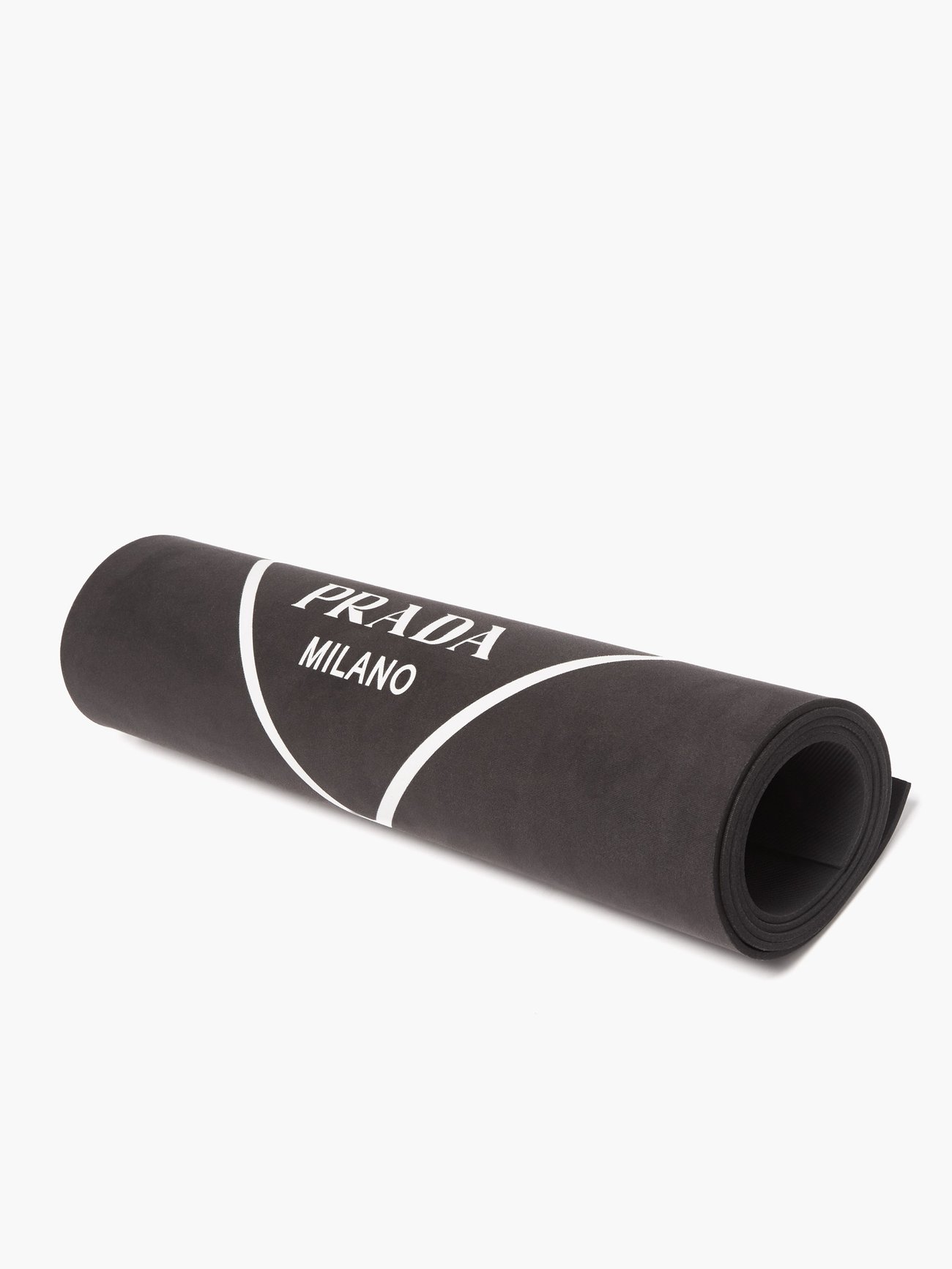 Logo Print Yoga Mat in Black Prada