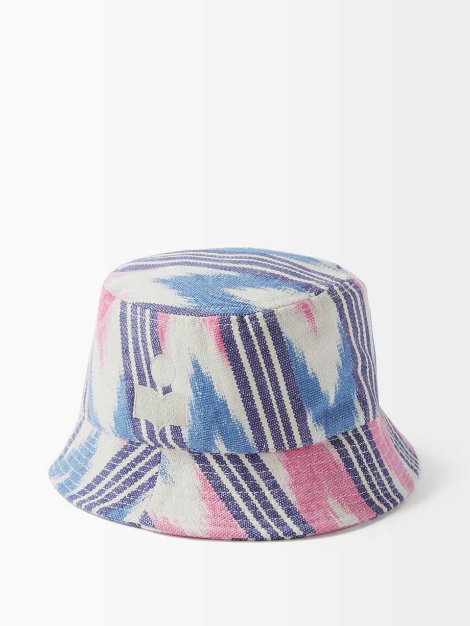 Blue Haleyh logo Ikat cotton bucket hat | Isabel Marant | MATCHESFASHION UK