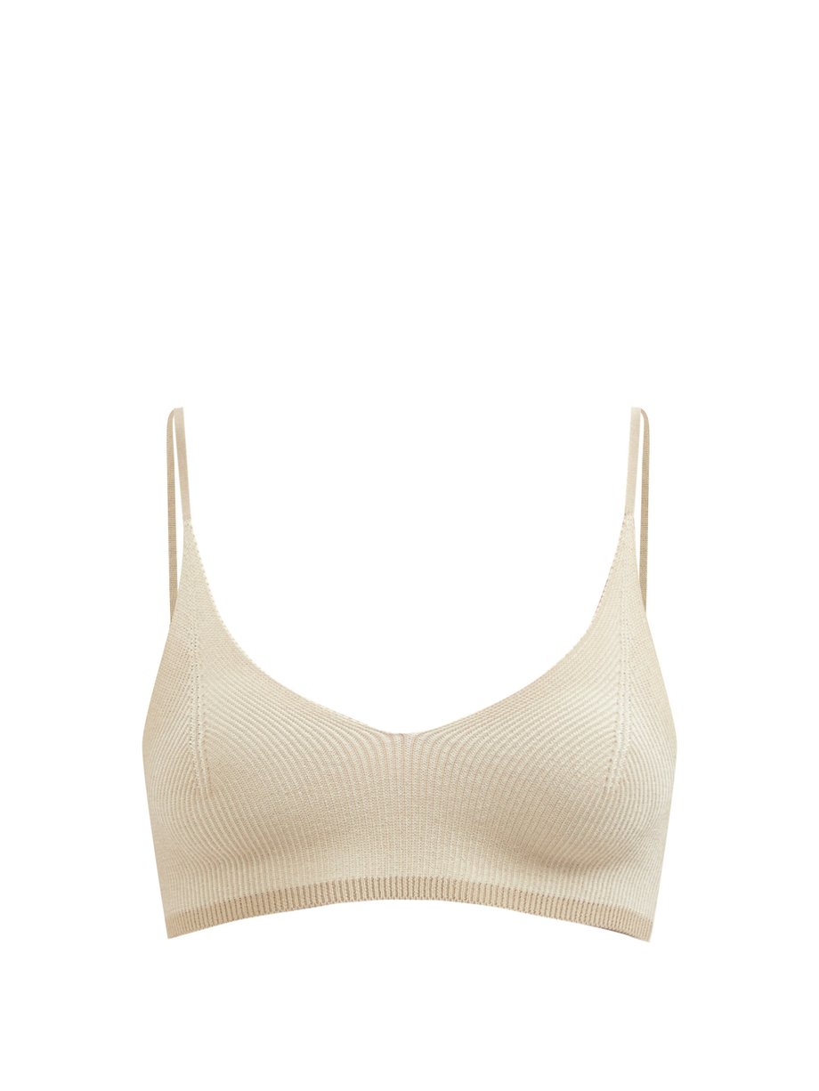 Neutral Valensole ribbed bralette | Jacquemus | MATCHES UK