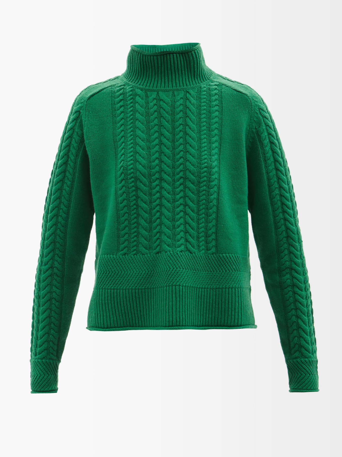 Green High-neck cable-knit sweater | See By Chloé | MATCHESFASHION US