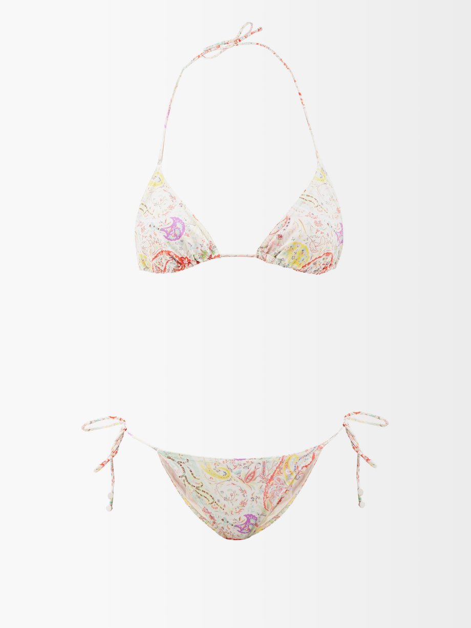 White Dreams paisley-print triangle bikini | Etro | MATCHESFASHION US