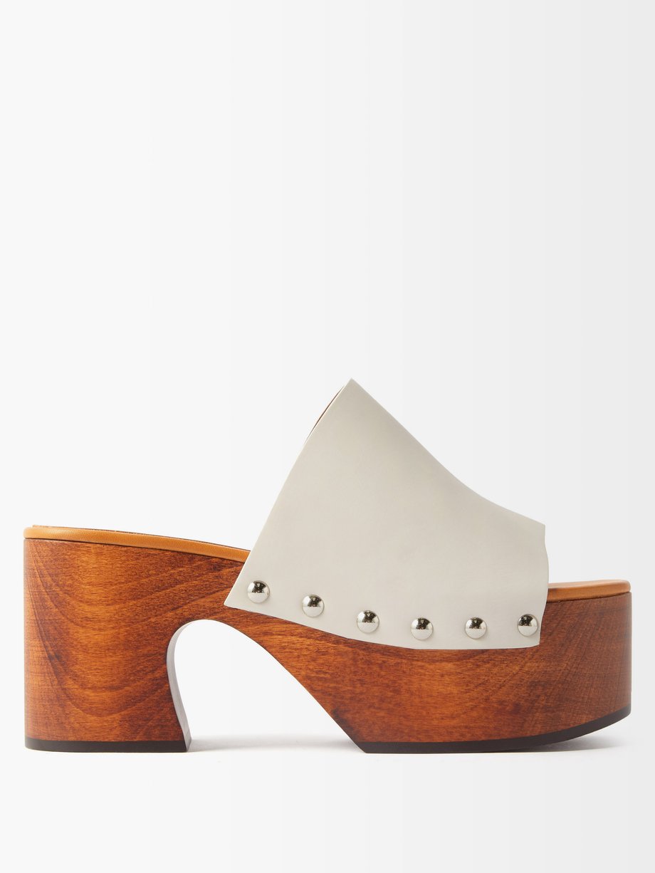 White Studded leather clogs | Marni | MATCHESFASHION UK