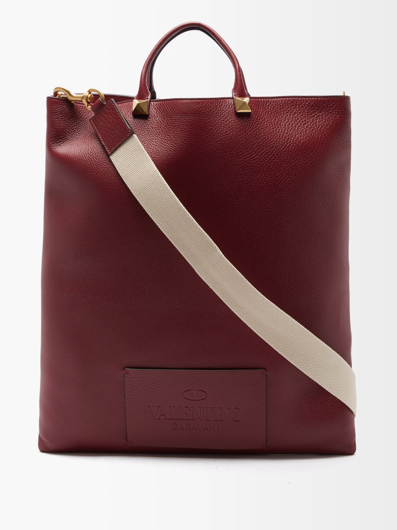 Valentino Logo Leather Tote Bag