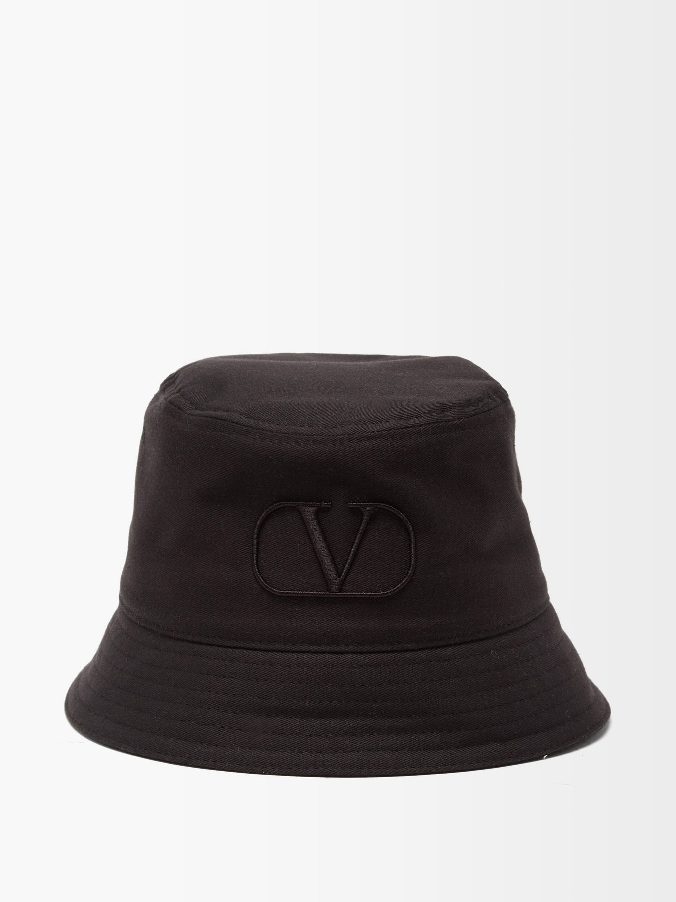 Black V-Logo cotton-twill bucket hat | Valentino Garavani