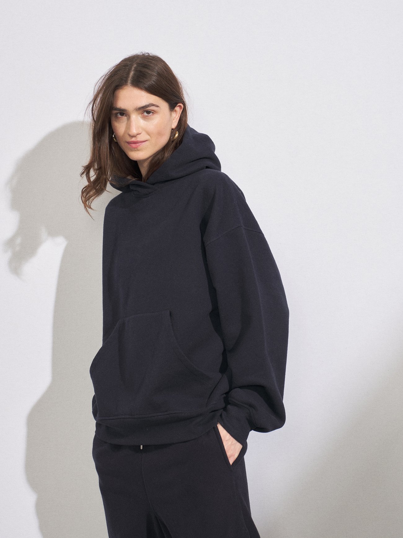 Navy Recycled yarn classic hoodie | Raey | MATCHES UK