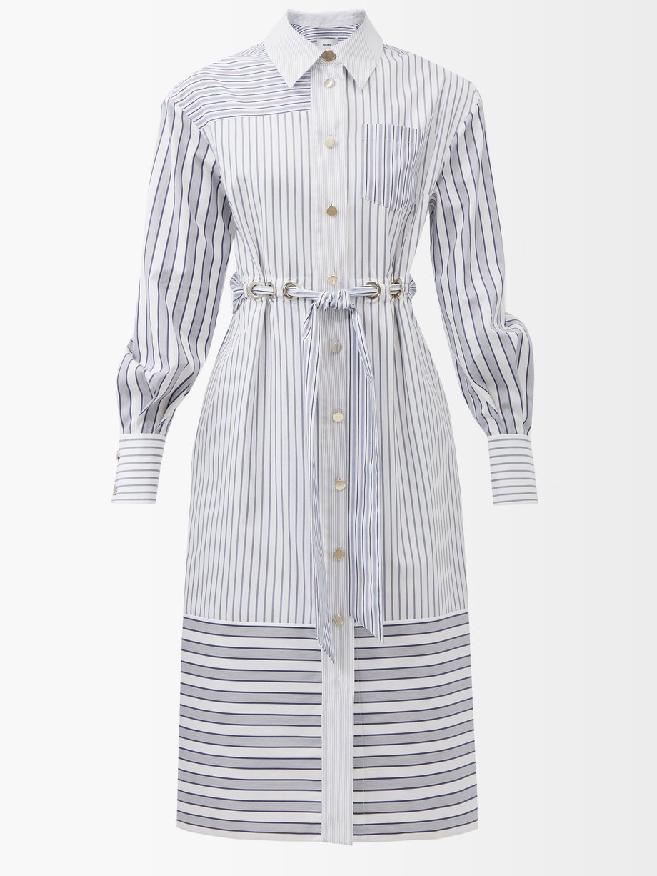 White Evelin striped cotton-poplin shirt dress | Erdem | MATCHESFASHION US