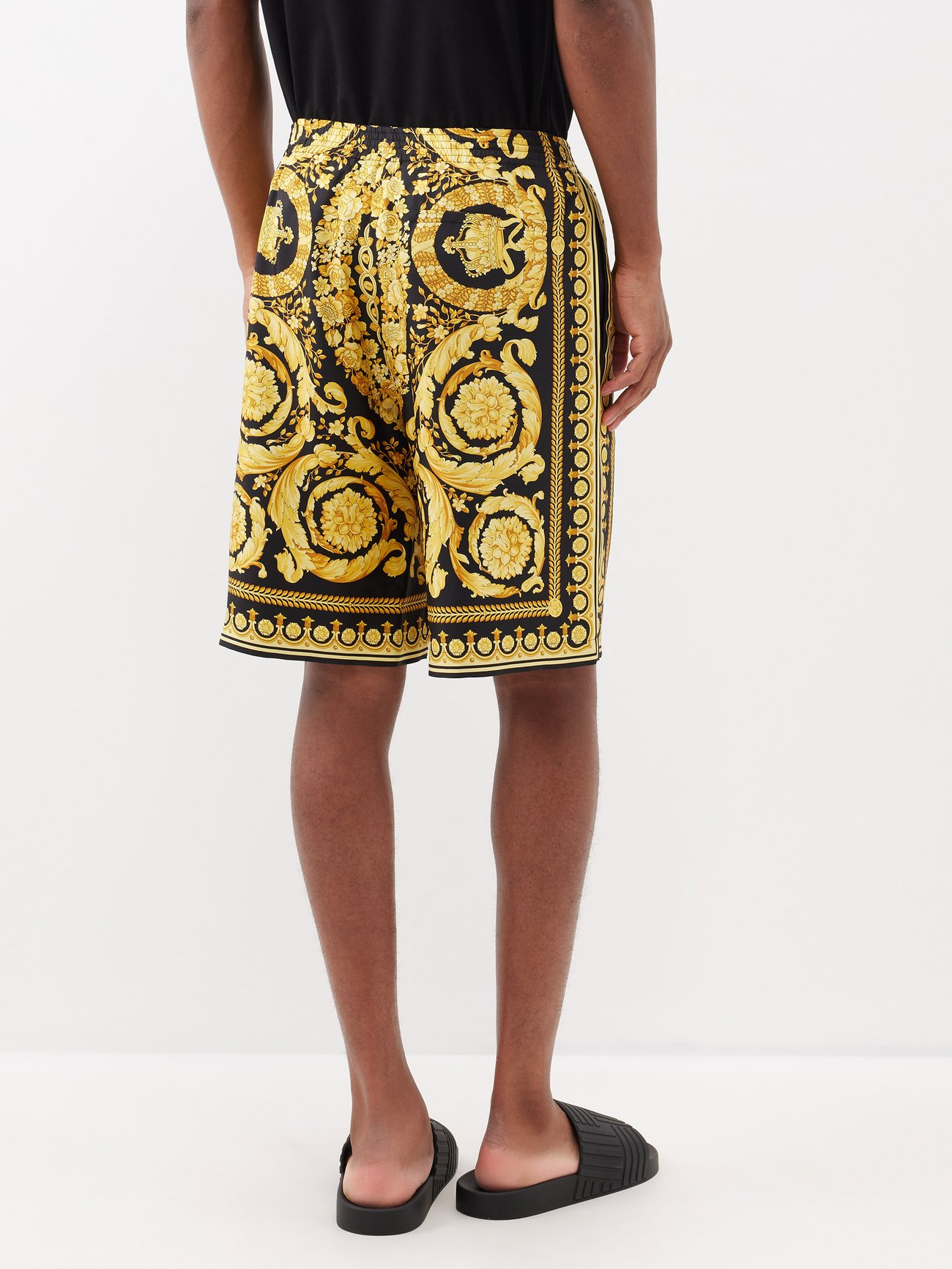 Versace Barocco-print Knee-Length Silk Shorts