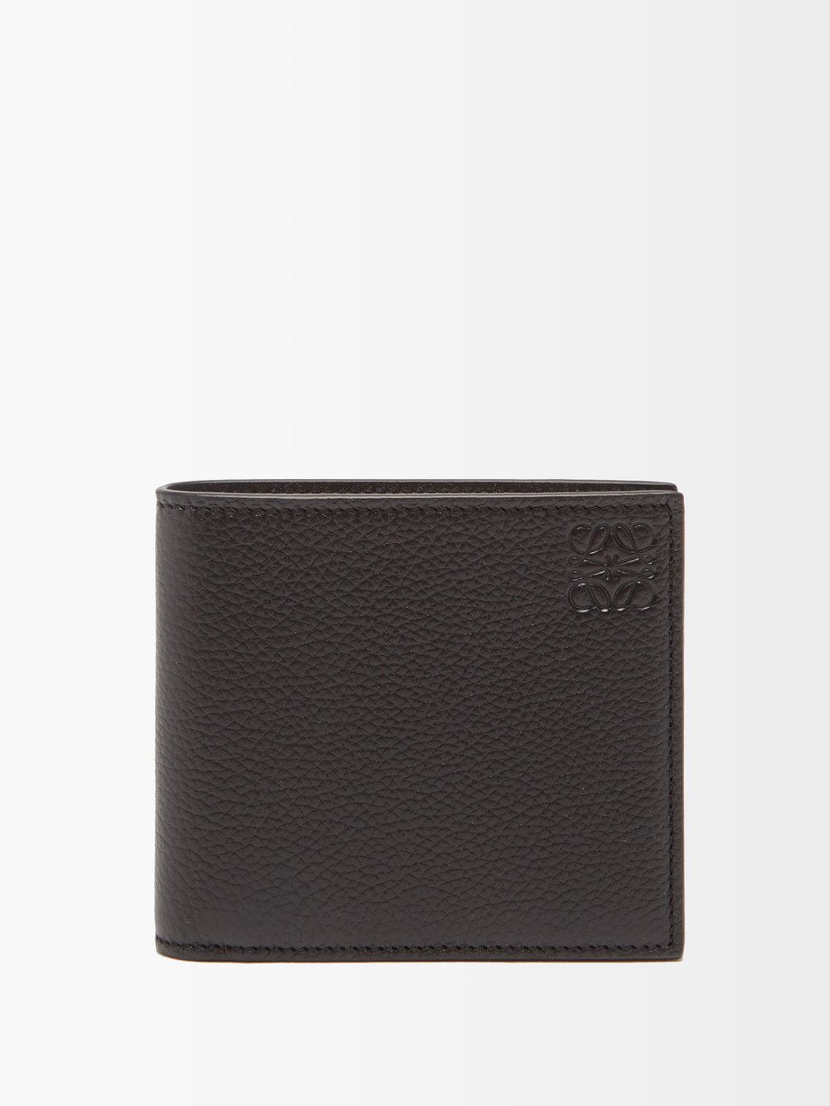 Black Anagram-embossed grained-leather bi-fold wallet | LOEWE | MATCHES UK