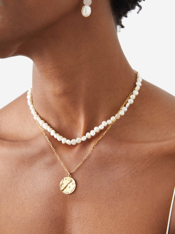 By Alona Cielo baroque-pearl & 18kt gold-plated necklace