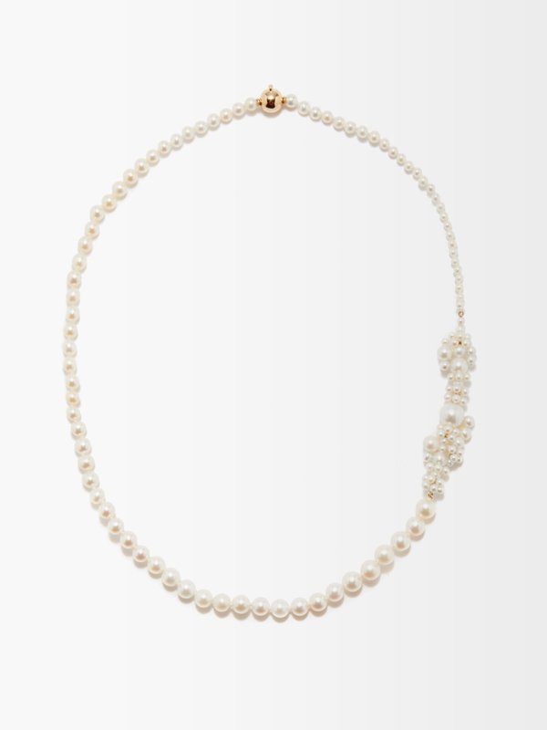 Sophie Bille Brahe Peggy Fontaine pearl & 14kt gold necklace