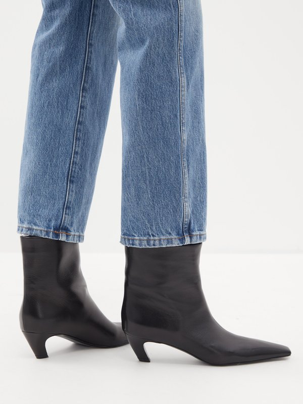 Black Arizona 45 square-toe leather boots | Khaite | MATCHES UK