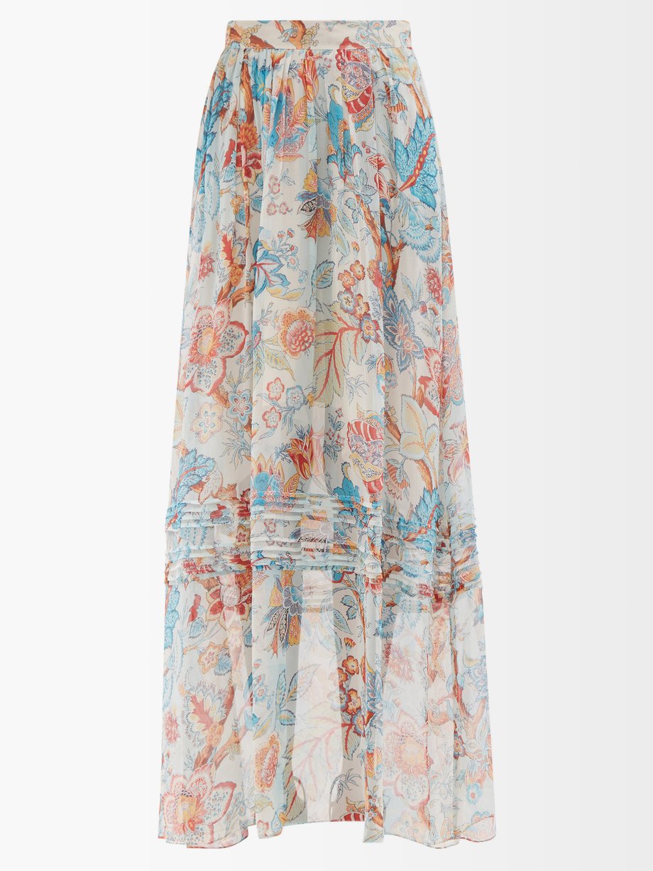 Blue May floral-print silk-chiffon skirt | Etro | MATCHESFASHION US