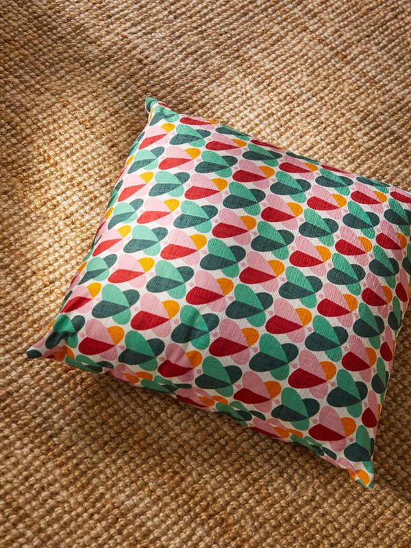 La DoubleJ Farfalle-print cotton-blend cushion
