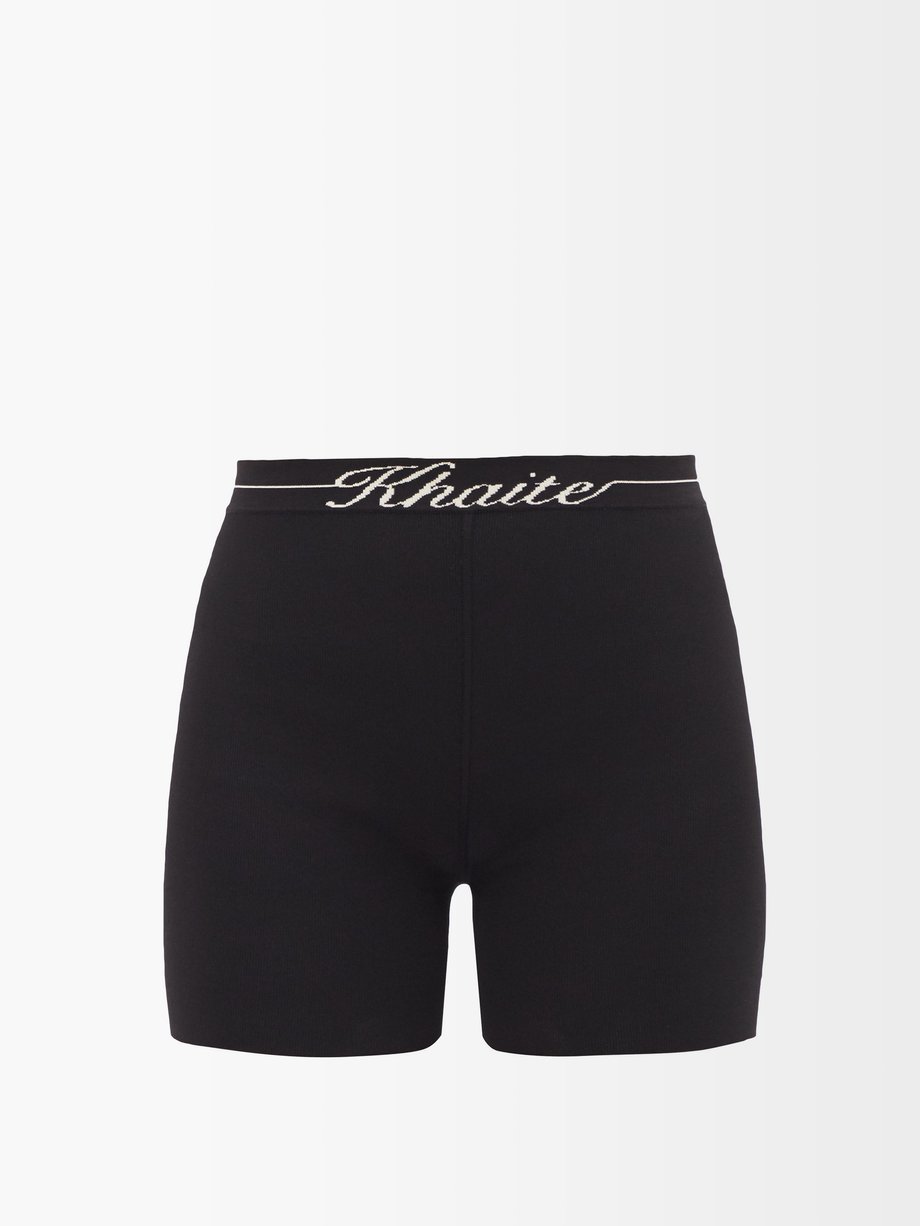 Black Bryant logo-jacquard shorts | Khaite | MATCHESFASHION US