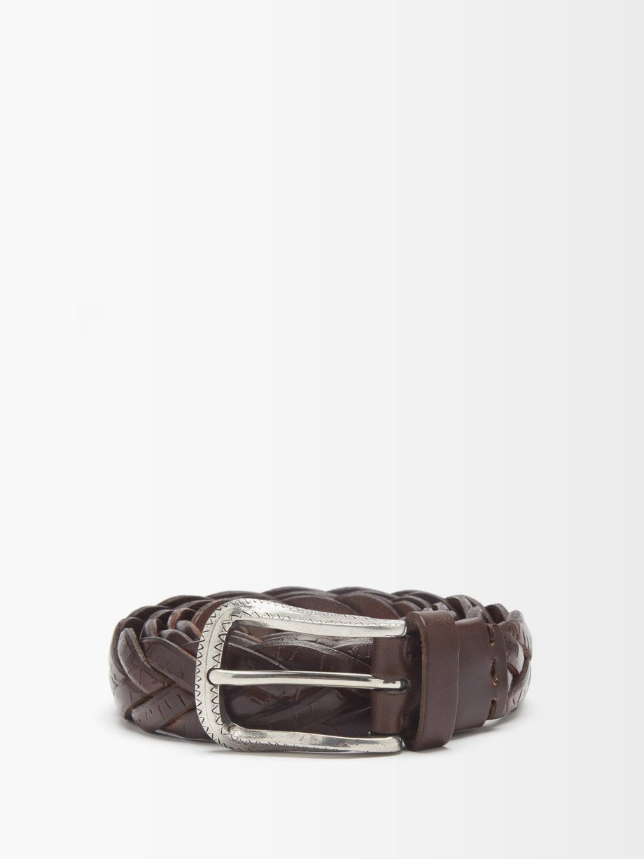 Brown Braided leather belt | Brunello Cucinelli | MATCHESFASHION US
