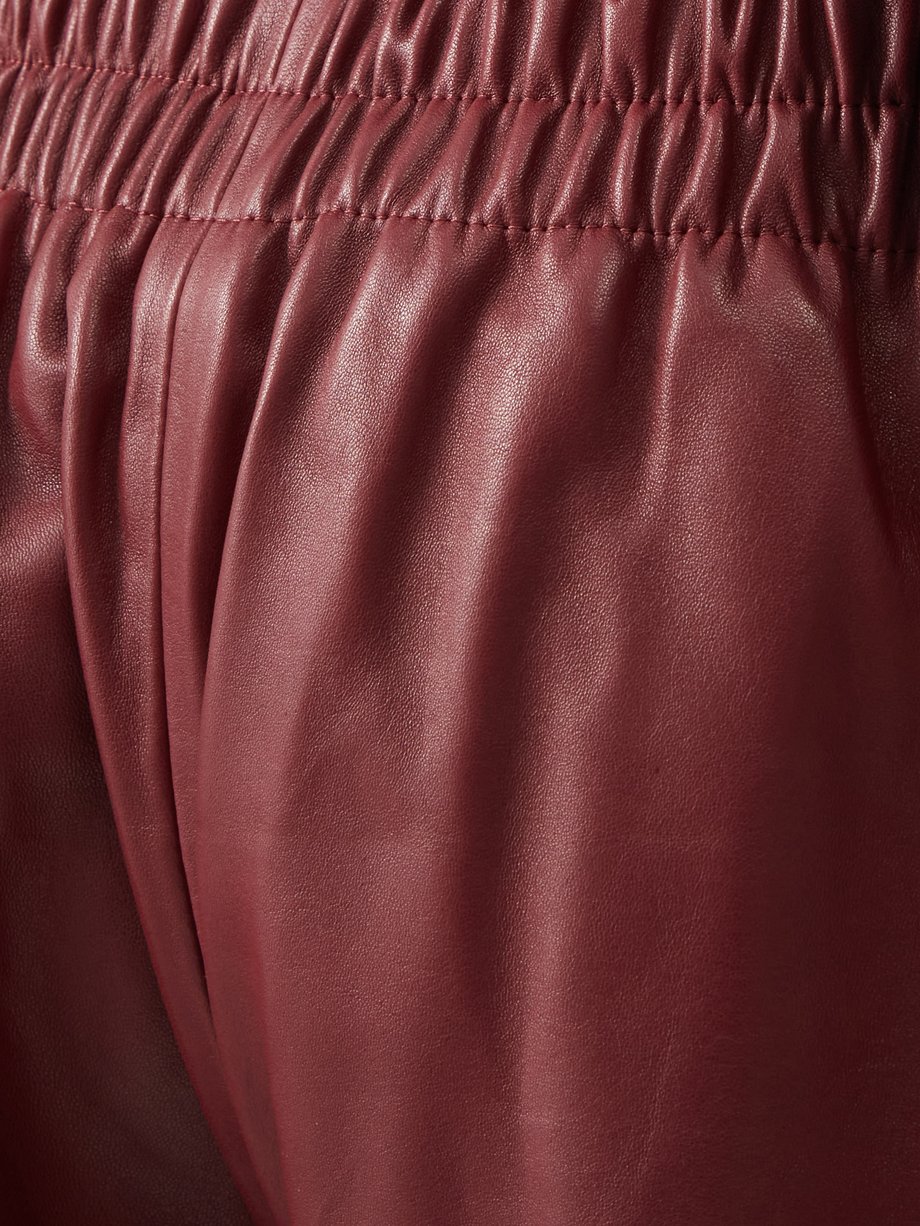 Burgundy Leather-Look High Waist Leggings | New Look