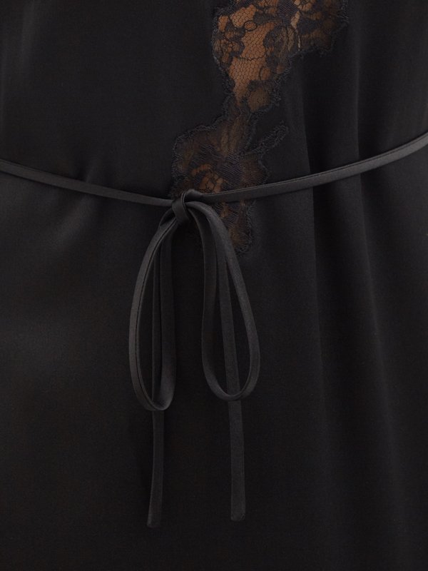 Raey Lace-trim silk-satin slip dress