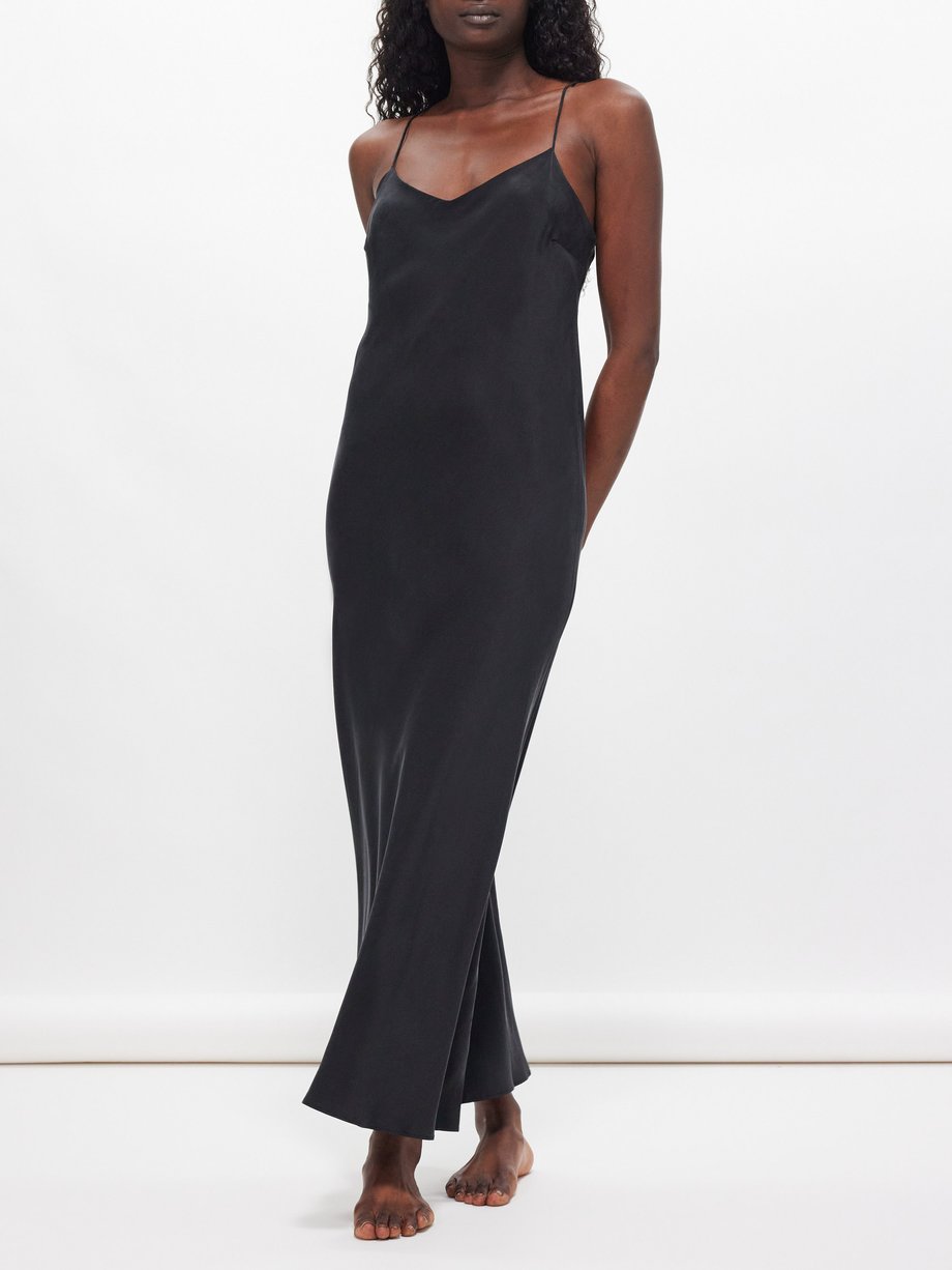 Black Lyon sandwashed-silk slip dress | Asceno | MATCHES UK