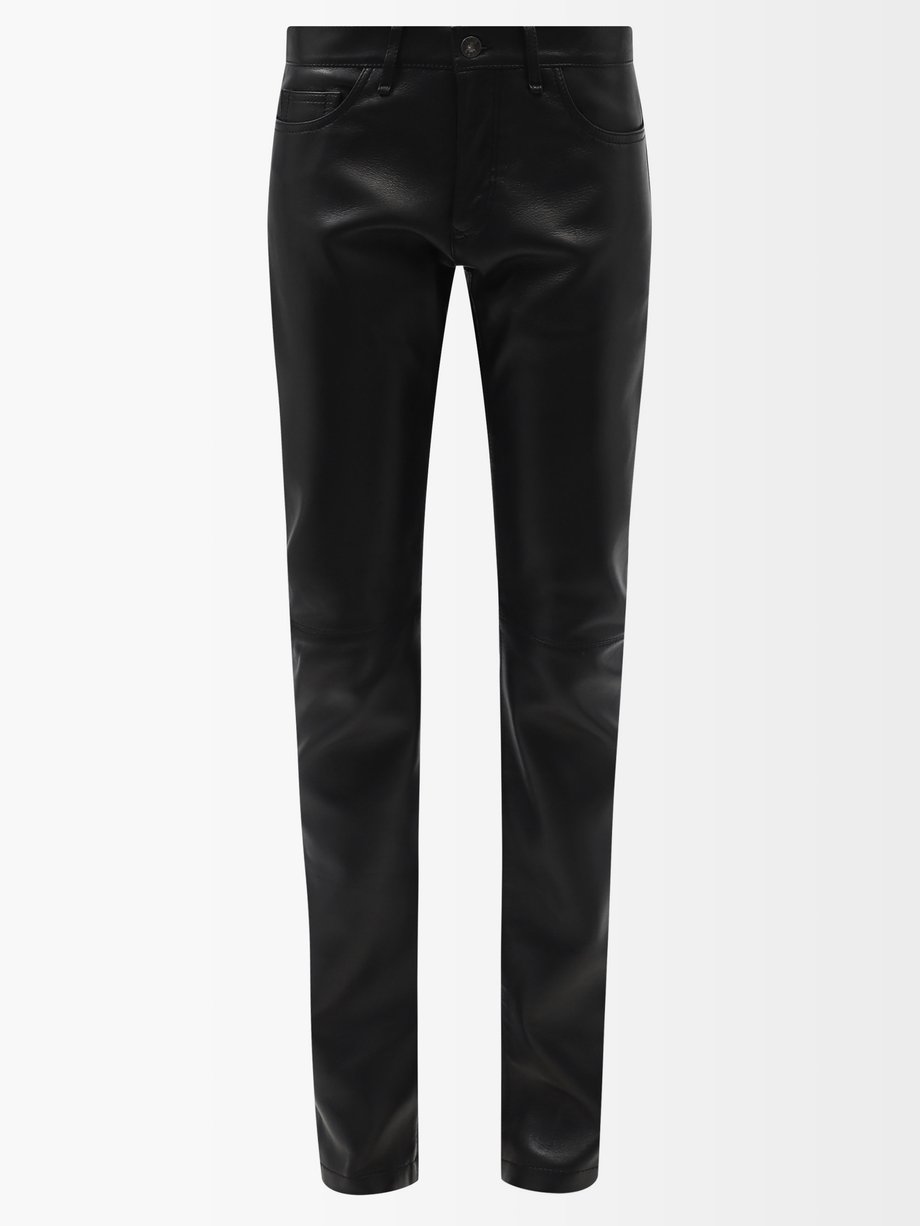 Black Leather straightleg trousers Altu MATCHESFASHION UK