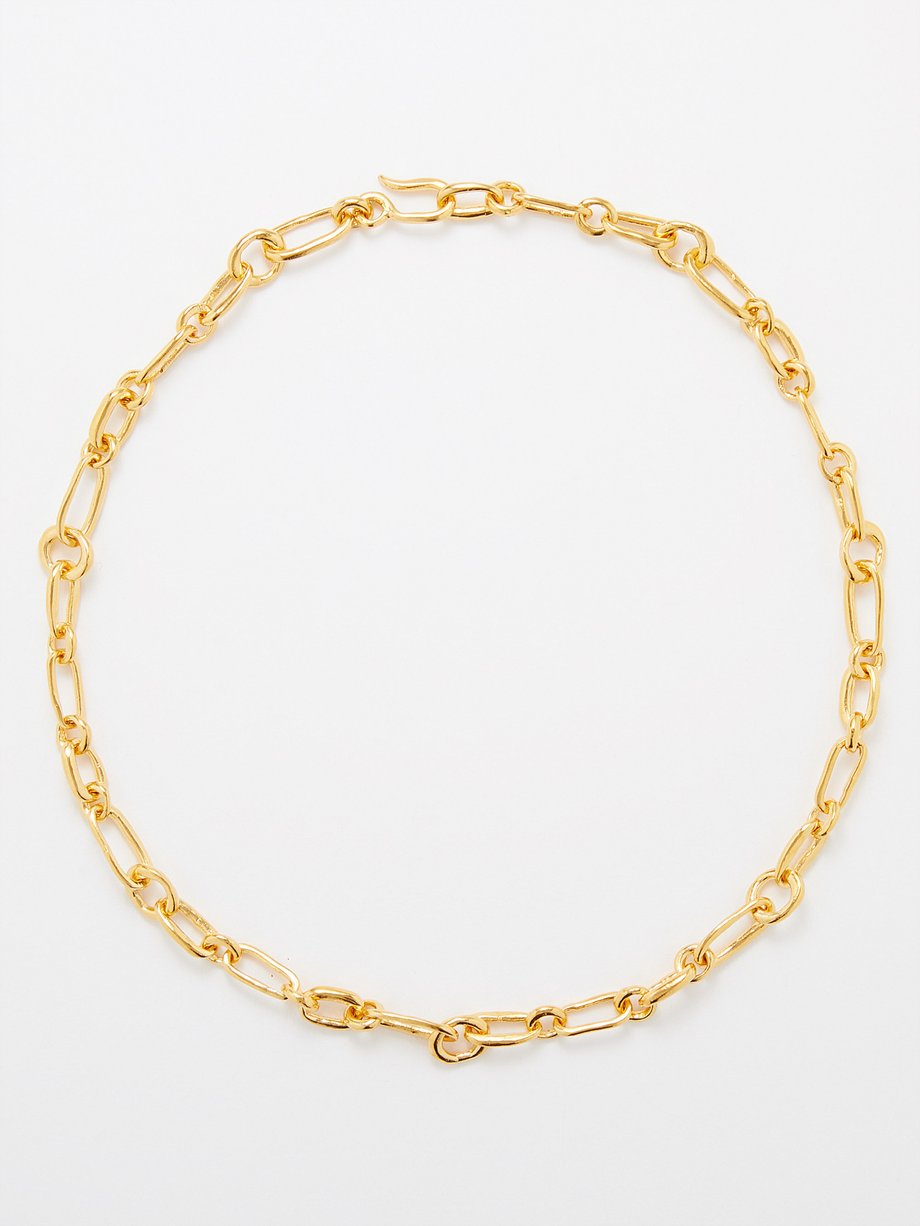 Grecian 18kt gold-vermeil chain necklace