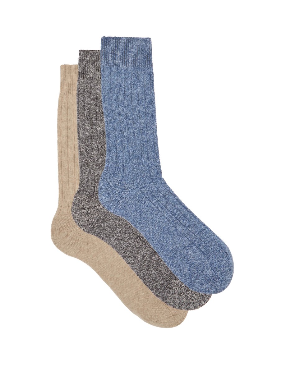 Pantherella Pack of three Waddington cashmere-blend socks