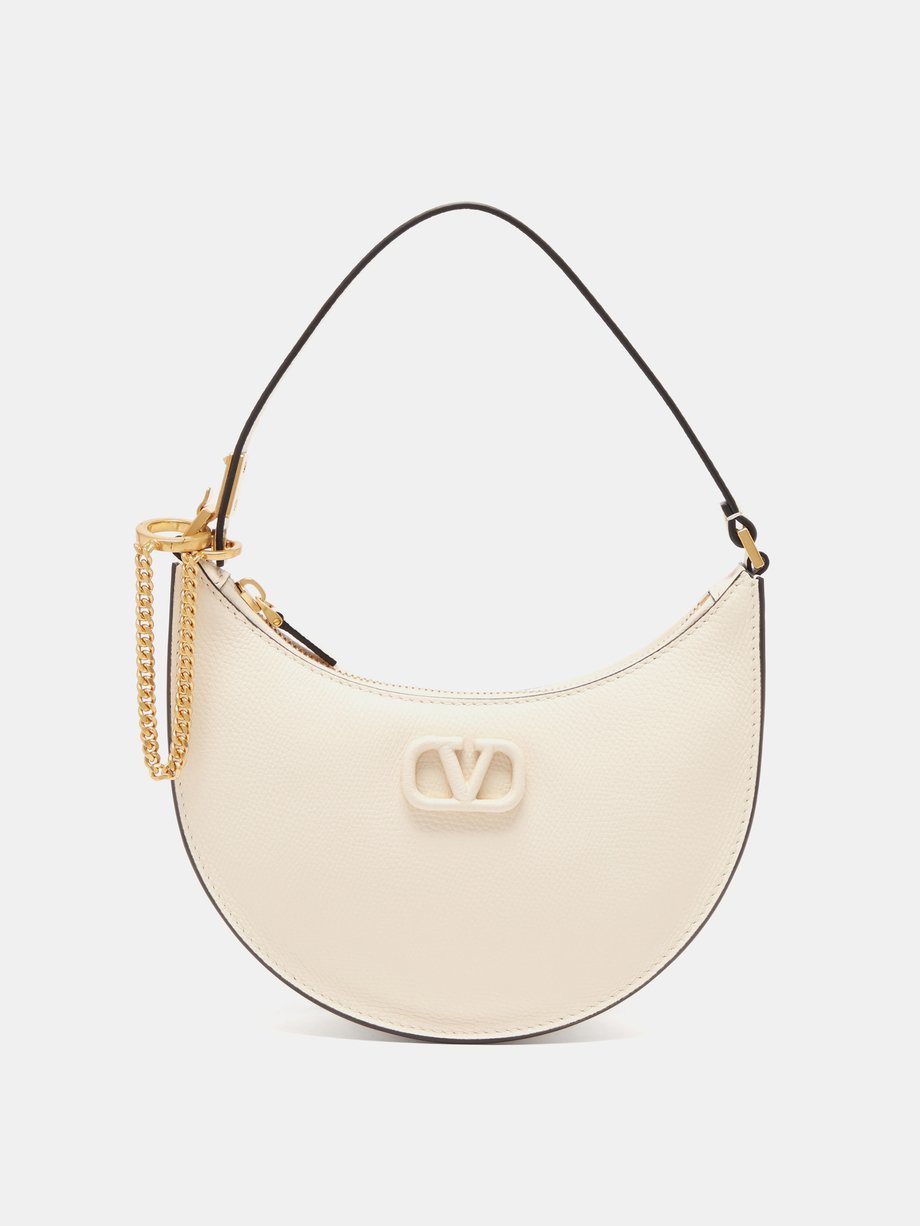 White V-Logo mini leather shoulder bag Valentino Garavani |