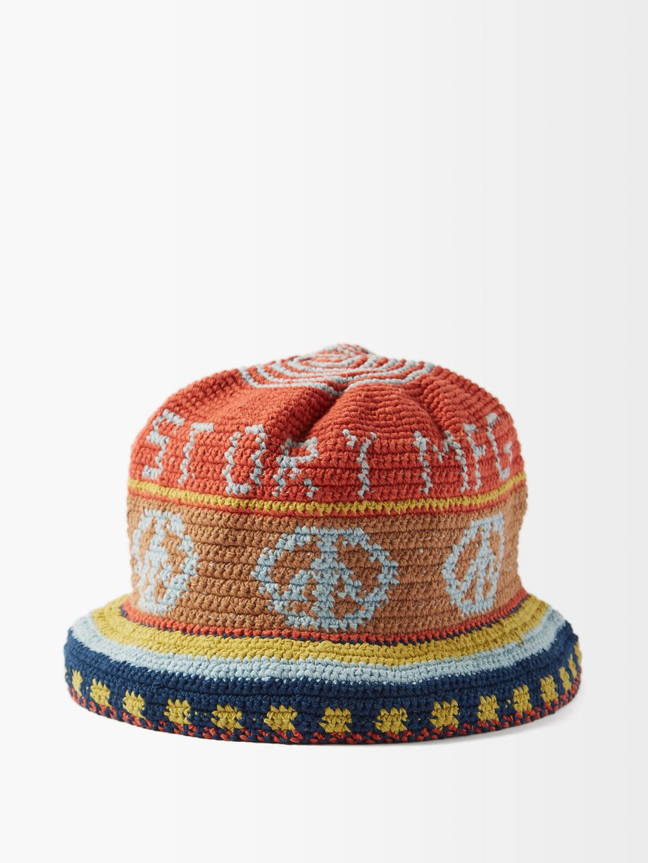 Brew organic-cotton crochet bucket hat