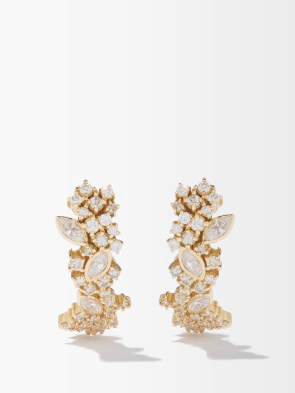 Rainbow K River diamond & 18kt gold earrings