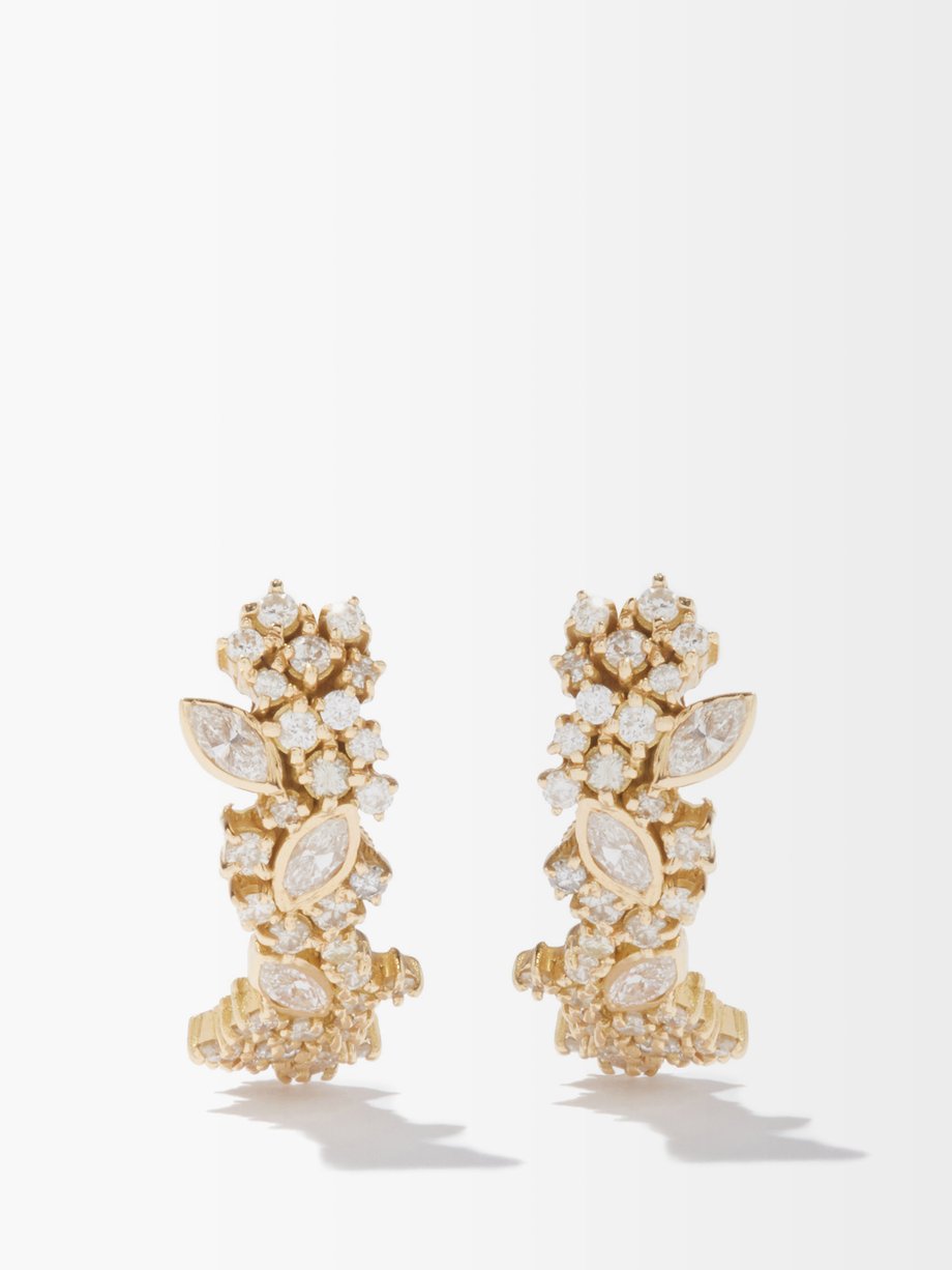 Rainbow K River diamond & 18kt gold earrings