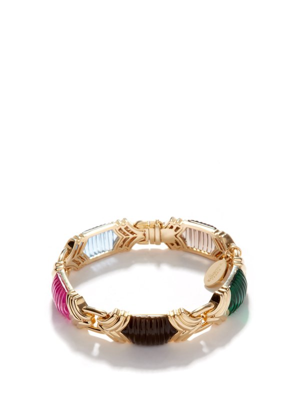 Rainbow K Cleopatra emerald, tourmaline & 14kt gold bracelet
