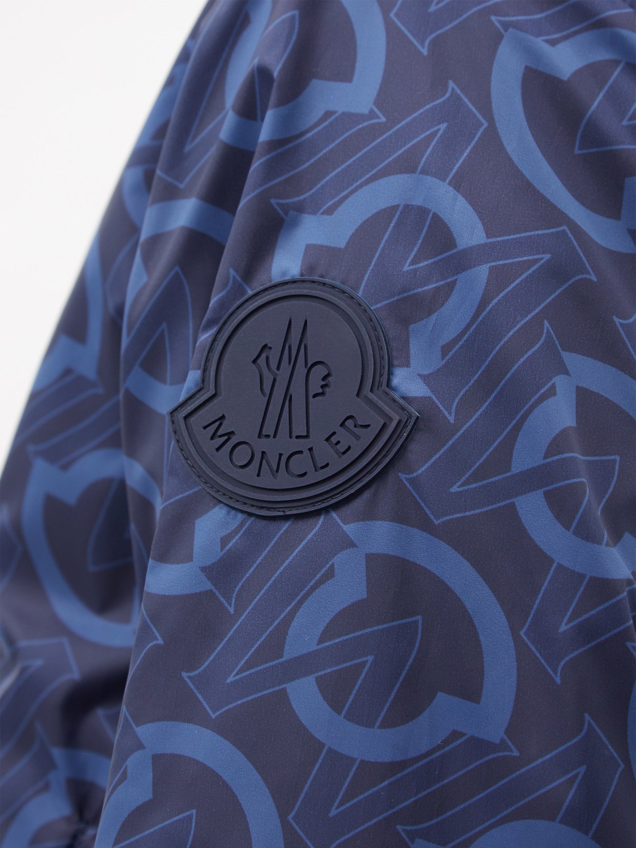 Blue Cretes reversible monogram-print shell jacket