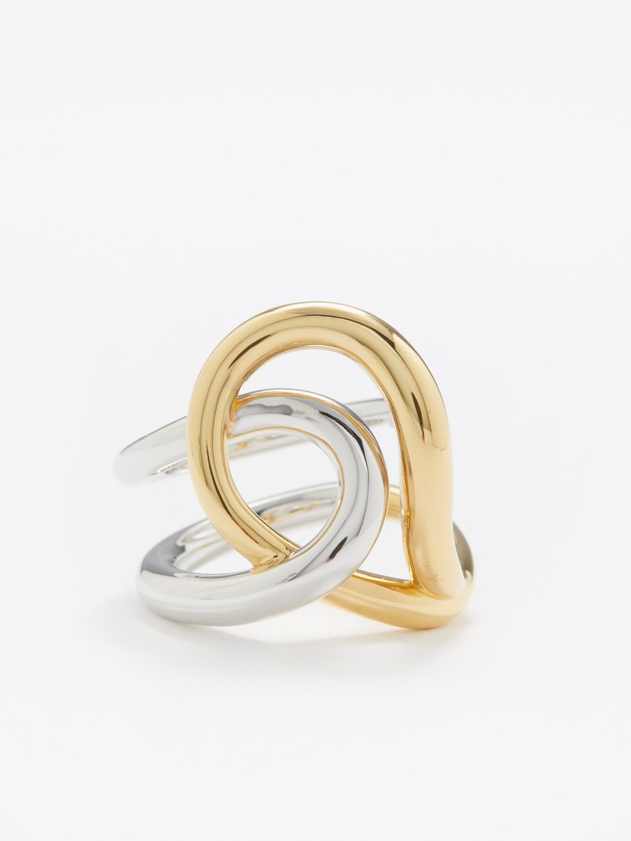 Charlotte Chesnais Blaue 18kt gold-plated & silver ring