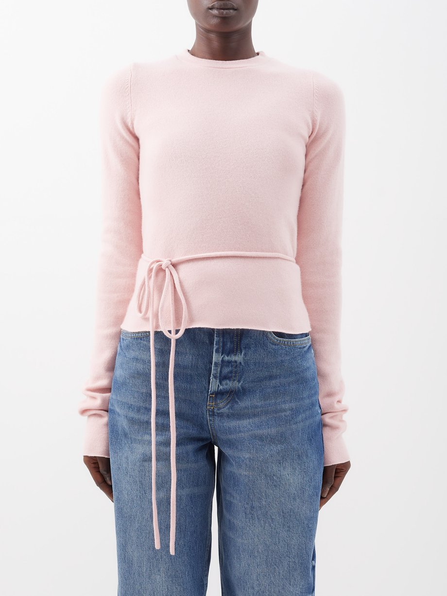 Pink No.202 Minus tie-waist stretch-cashmere sweater | Extreme Cashmere |  MATCHESFASHION US