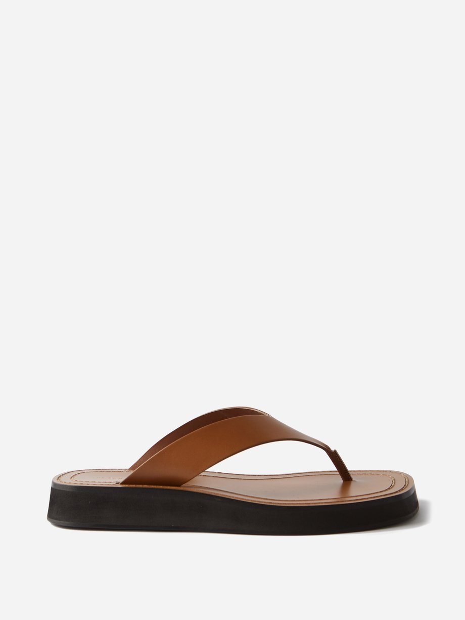 Tan Ginza leather sandals | The Row | MATCHESFASHION US