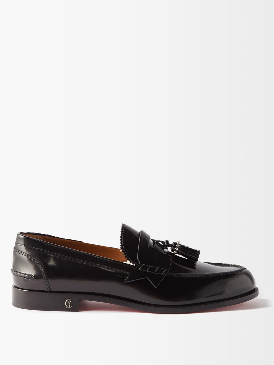 Black No Penny tasselled patent-leather loafers | Christian MATCHESFASHION