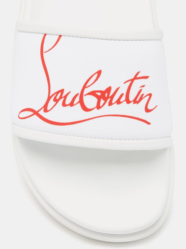 Christian Louboutin Logo-print rubber flatform slides