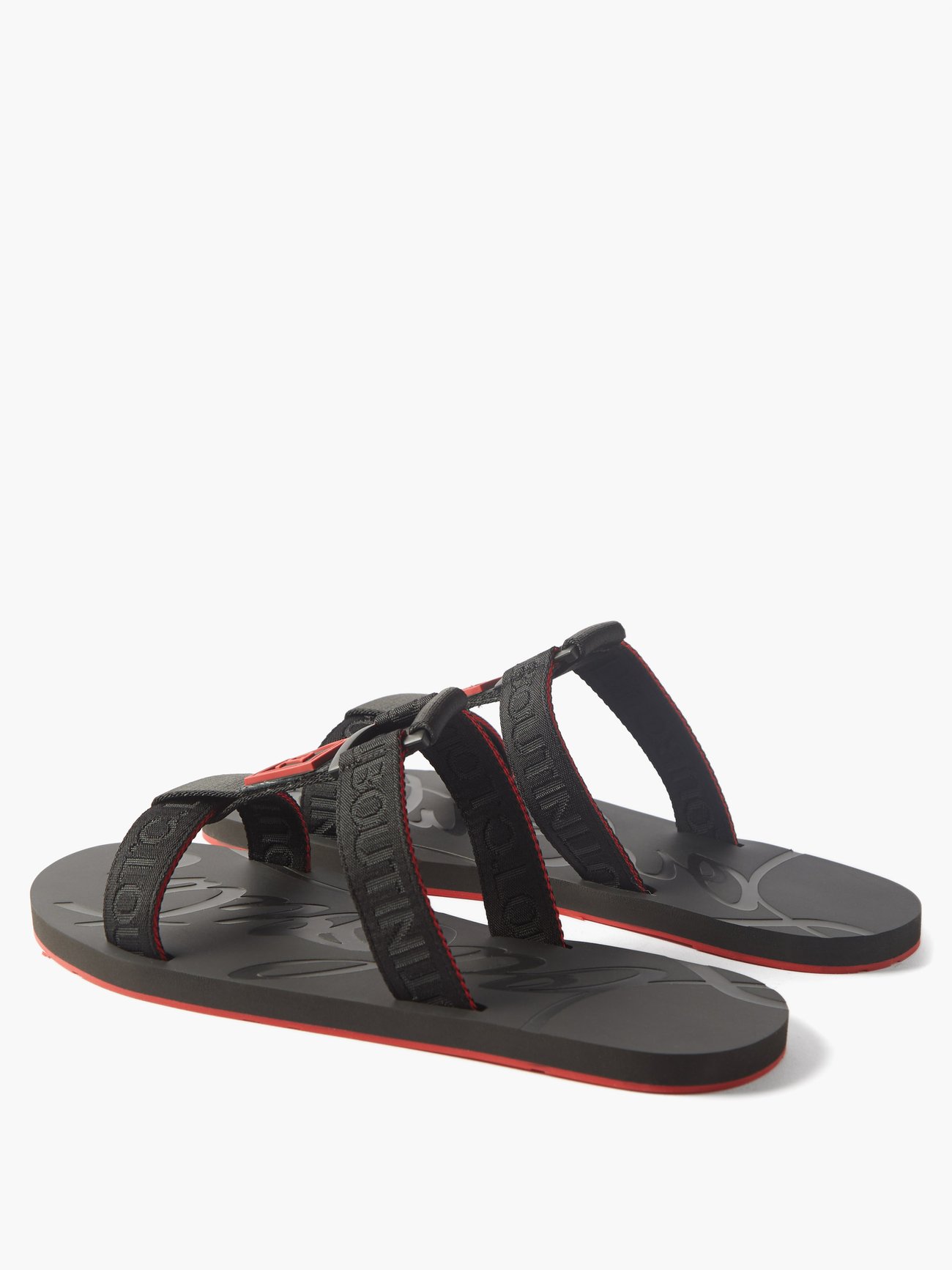 Christian Louboutin Men's Surf Black Leather Sandals