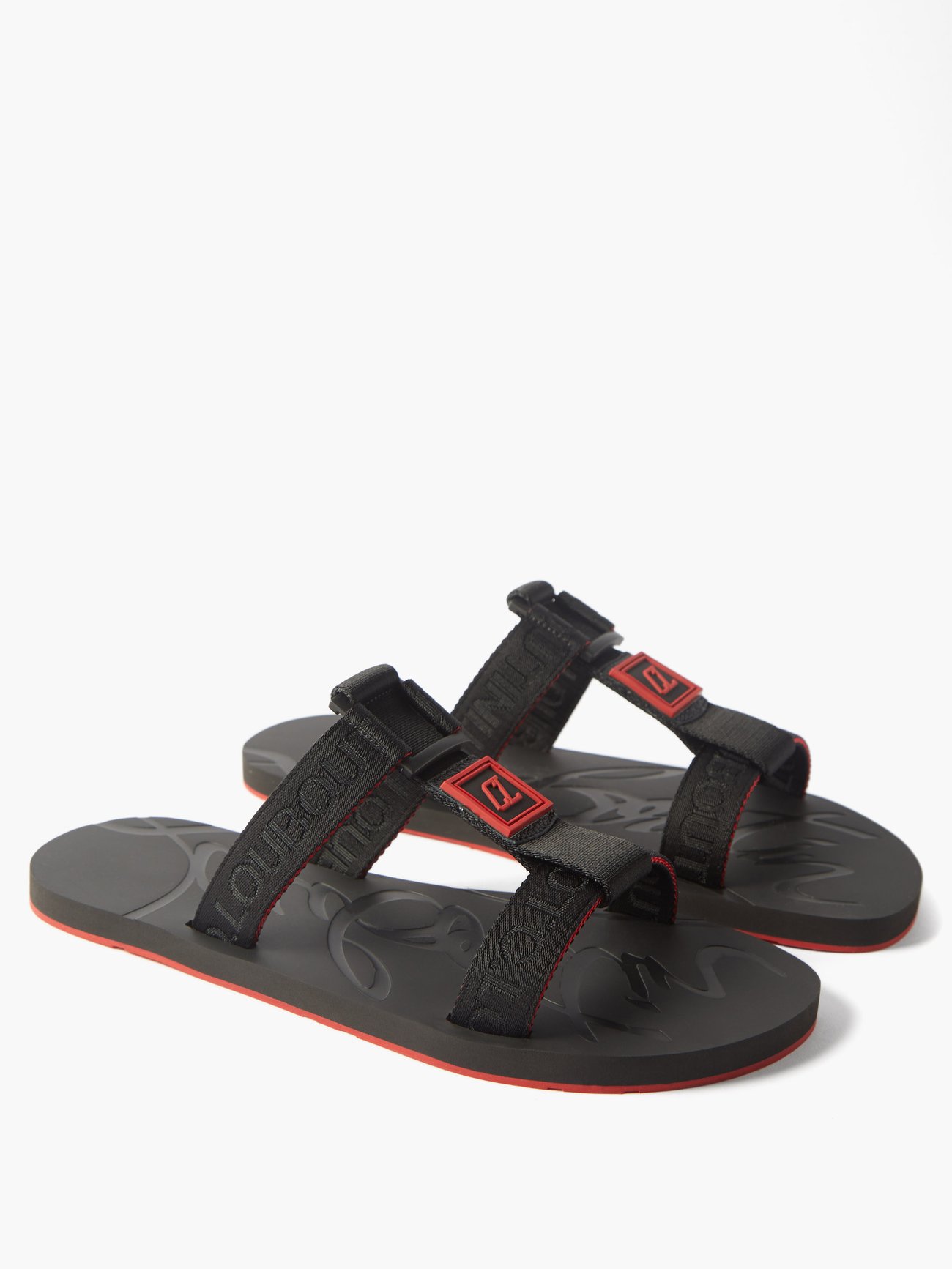 Christian Louboutin Men's Surf Black Leather Sandals