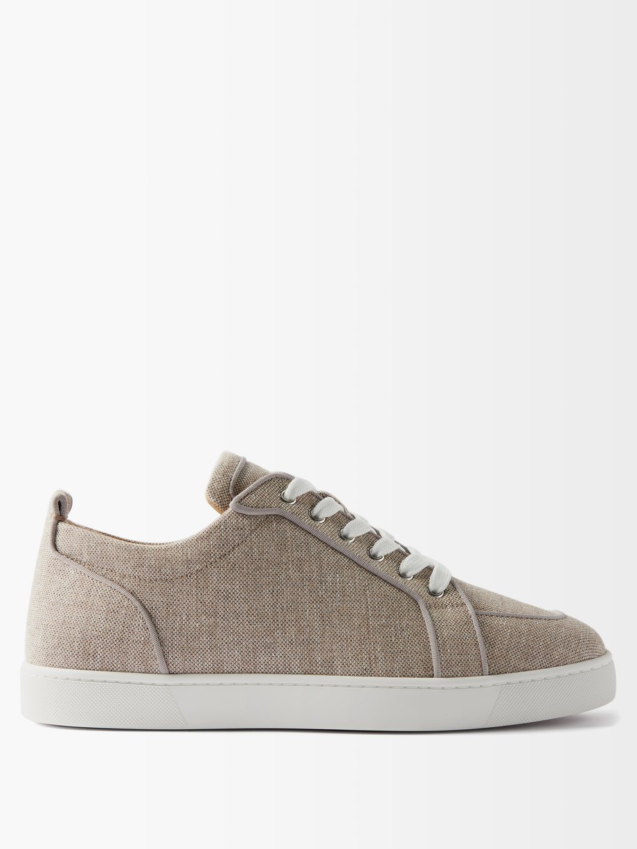 Beige Rantulow linen-canvas trainers | Christian Louboutin ...