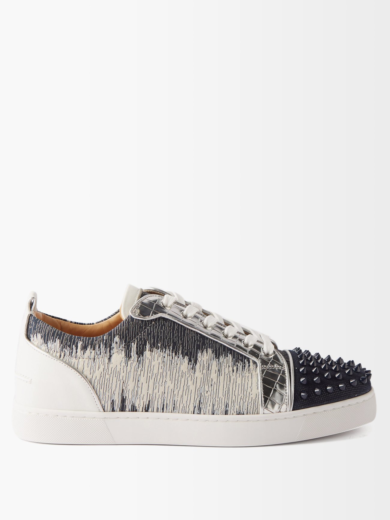 Navy Louis Orlato jacquard high-top trainers, Christian Louboutin