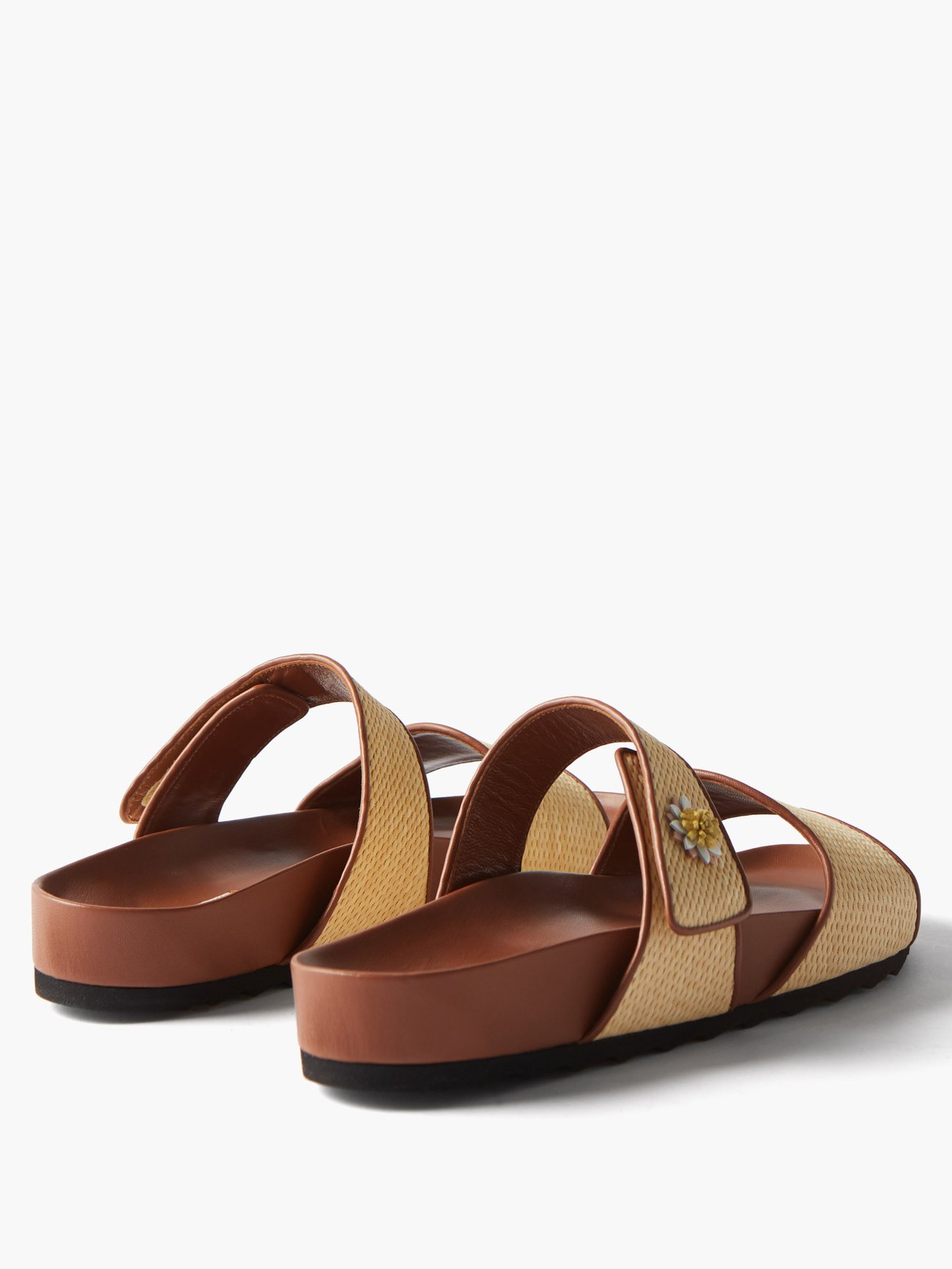 Bom dia leather sandal Louis Vuitton Brown size 37.5 EU in Cloth