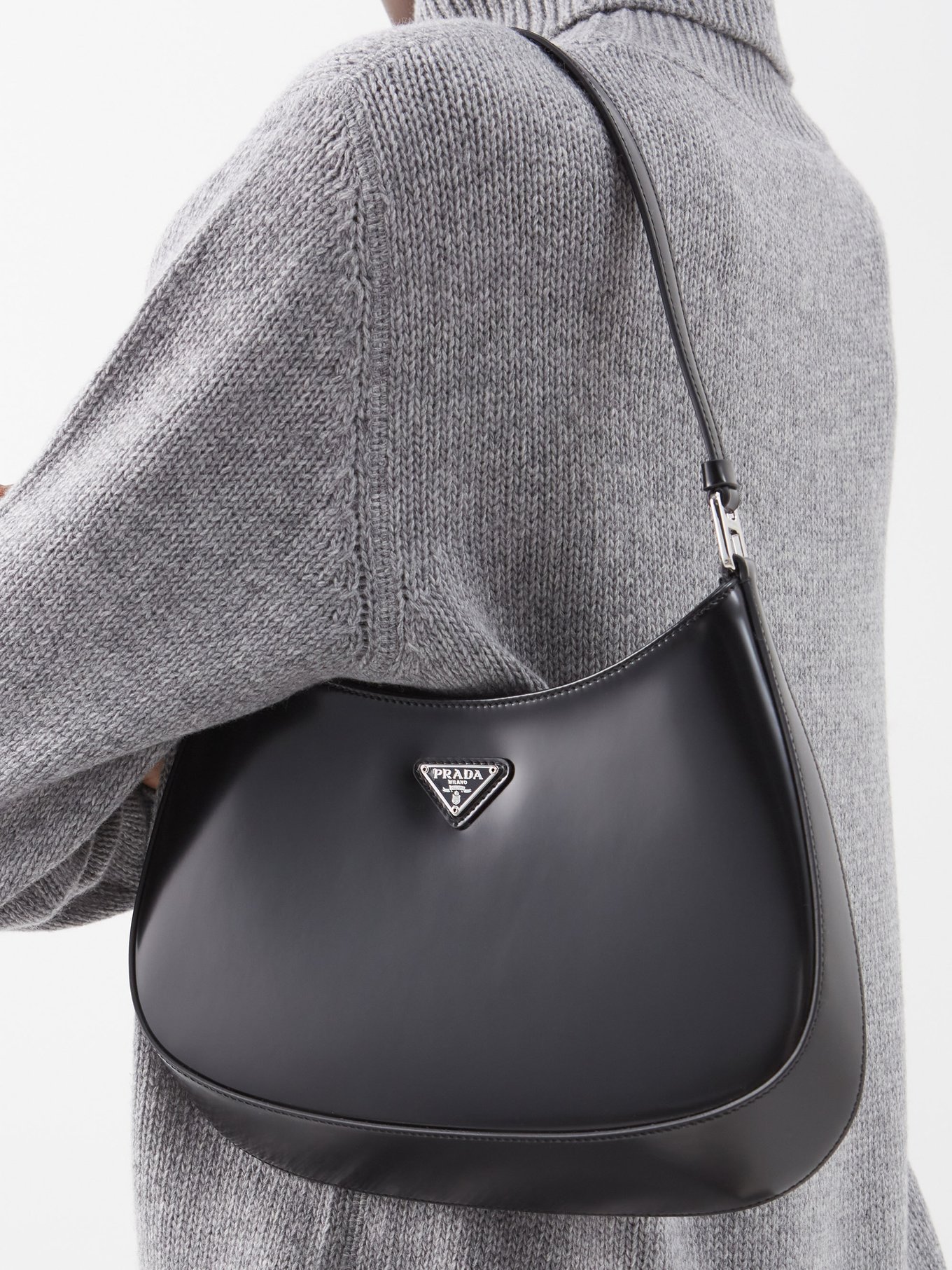 Black Cleo leather shoulder bag | Prada | MATCHESFASHION UK