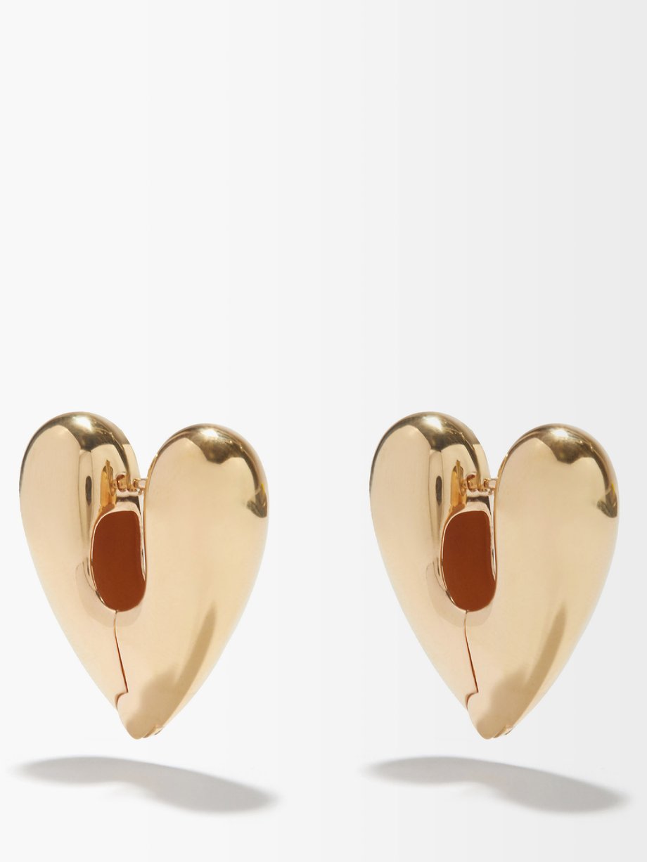 Gold Heart large gold-filled sterling-silver earrings | Annika