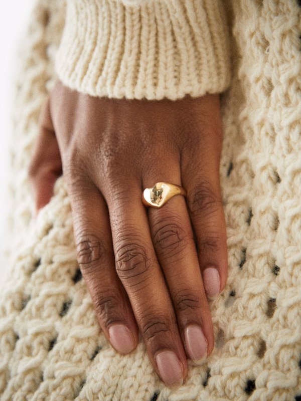 Half Textured Sphere Ring, Fireworks Yellow Gold Filled Ring, Concktail Ring  – My Jewelry Spot