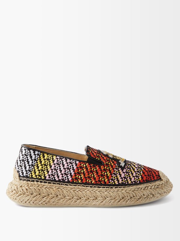 Red Espananou raffia espadrilles | Christian Louboutin | MATCHES UK