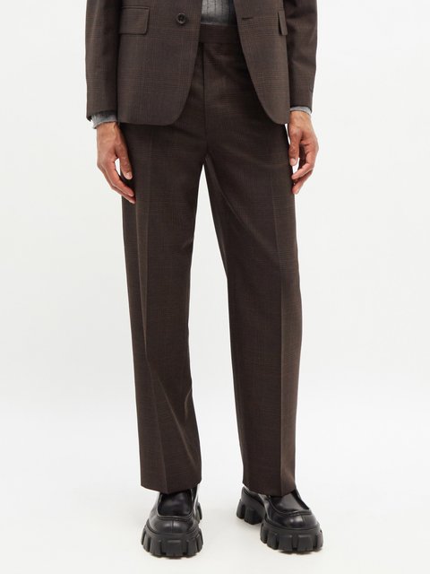 ASOS DESIGN wedding slim wool mix suit pants in dark brown basketweave  texture | ASOS