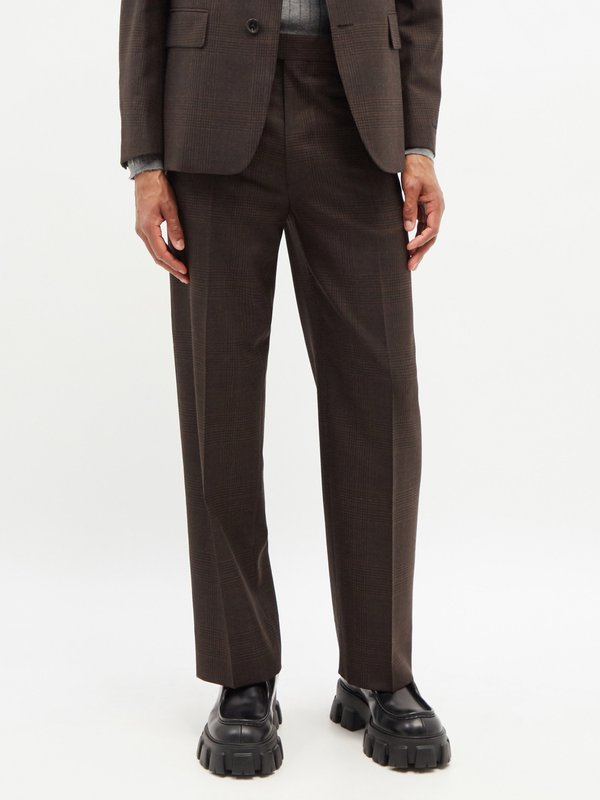 Black and White Prince of Wales Wool Cavalry Twill Classic Trouser | Thom  Browne