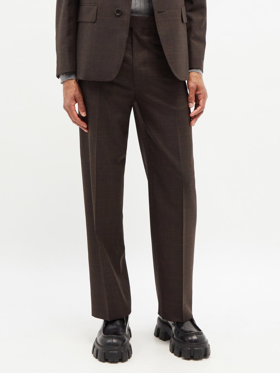Prada Prince of Wales-check wool-twill suit trousers